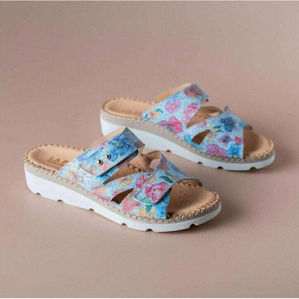 NEW LAPLUME women's sunny flat sandals in multi